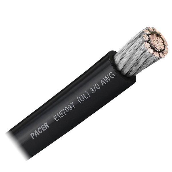 Pacer Black 3/0 AWG Battery Cable, Sold By The Foot